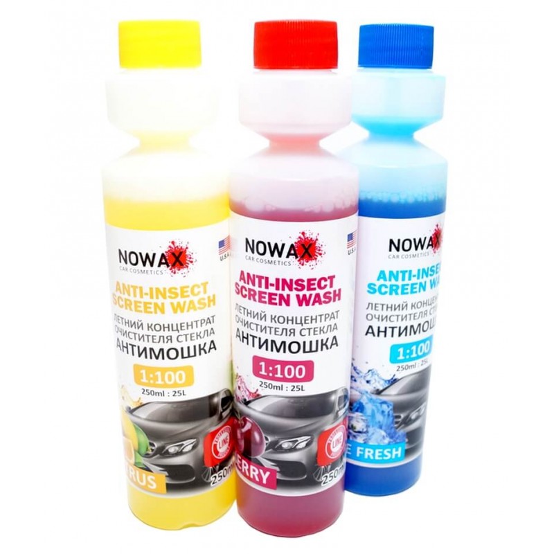 Летний концентрат (антимошка) 250 мл NOWAX Anti-Insect Sreen Wash Ice Fresh (NX25125)